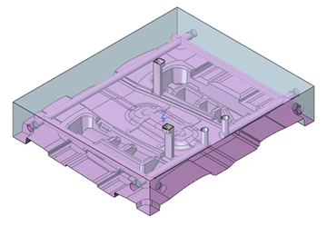 实例教程42：南宫28ng3D设计汽车塑料零件模具8-模仁水路设计