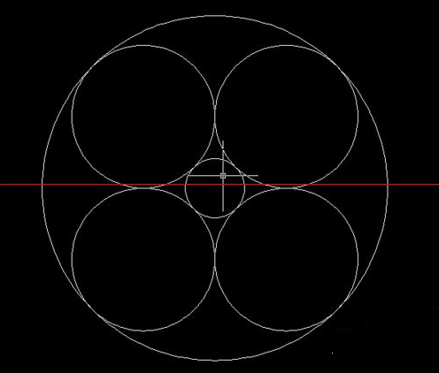 CAD中一个大圆和几个小圆相切的操作步骤